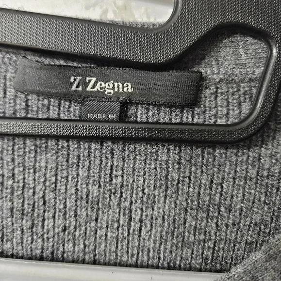 Z Zegna Gray Buttoned Crewneck Sweater - Picture 2 of 5